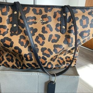 Coach leopard print tote